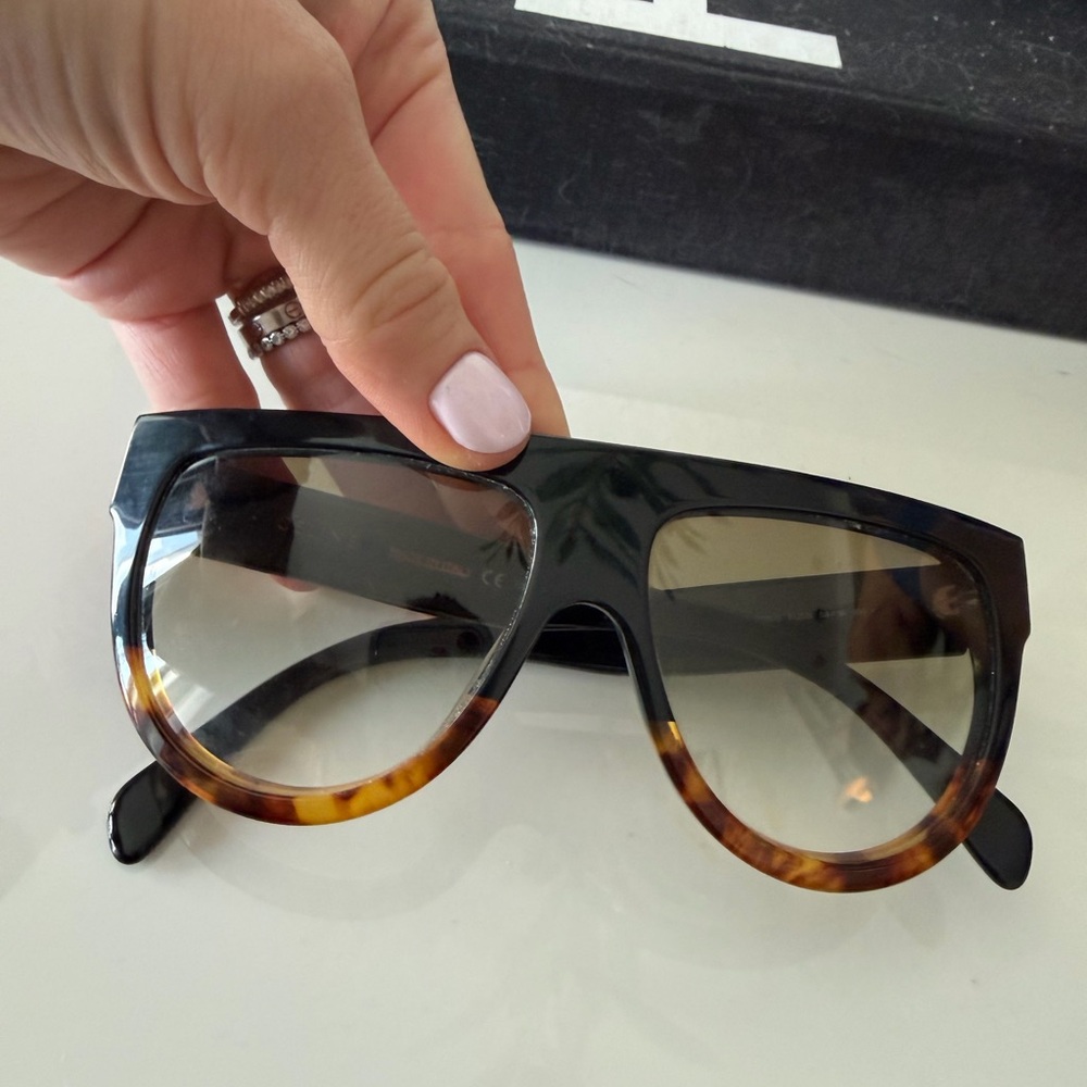 Celine Black and Tortoise Shadow Sunglasses